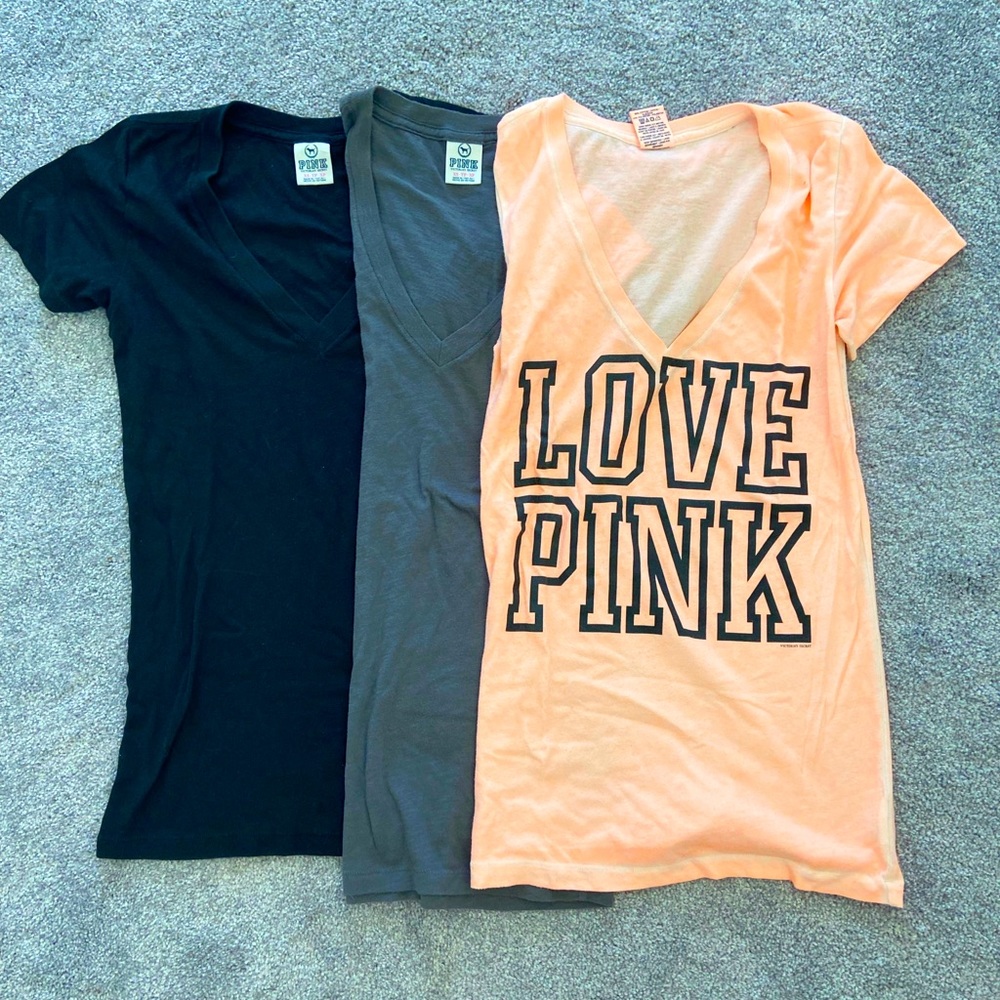 3 PINK by Victoria’s Secret V-neck shirts
